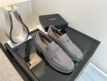 Chanel Moccasins Calfskin Gray