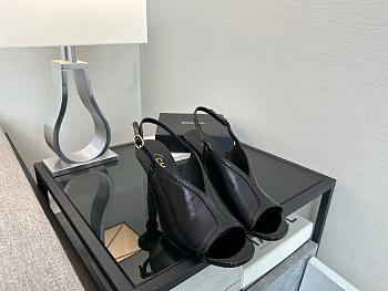 Chanel Sandals Shiny Crumpled Calfskin & Calfskin Black 105mm