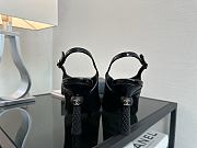 Chanel Sandals Shiny Crumpled Calfskin & Calfskin Black 105mm - 6