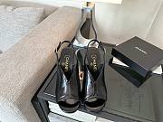 Chanel Sandals Shiny Crumpled Calfskin & Calfskin Black 105mm - 4