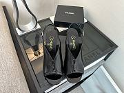 Chanel Sandals Shiny Crumpled Calfskin & Calfskin Black 105mm - 3