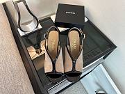 Chanel Sandals Suede Calfskin & Patent Calfskin Beige & Black 105mm - 5