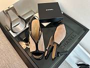 Chanel Sandals Suede Calfskin & Patent Calfskin Beige & Black 105mm - 3