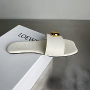Loewe Pebble Slide In Soft Calfskin White/ Black/ Brown  - 6
