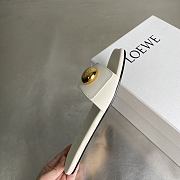 Loewe Pebble Slide In Soft Calfskin White/ Black/ Brown  - 4