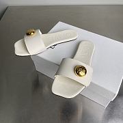 Loewe Pebble Slide In Soft Calfskin White/ Black/ Brown  - 3