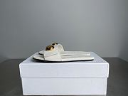 Loewe Pebble Slide In Soft Calfskin White/ Black/ Brown  - 2