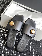 Loewe Pebble Slide In Soft Calfskin Black - 2