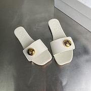 Loewe Pebble Slide In Soft Calfskin White/ Black/ Brown  - 1