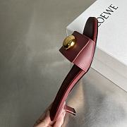 Loewe Pebble Slide In Soft Calfskin Red/ Black 4.5cm - 2