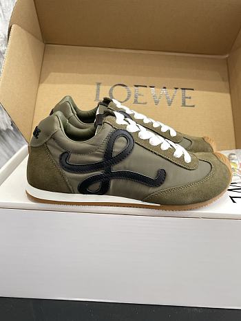 Loewe Ballet Runner 2.0 in Nylon and Calfskin Green
