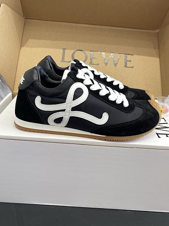 Loewe Ballet Runner 2.0 In Nylon And Calfskin Black