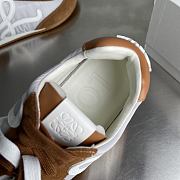 Loewe Ballet Runner 2.0 In Nylon And Calfskin Gray/ White/ Tan - 3