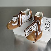 Loewe Ballet Runner 2.0 In Nylon And Calfskin Gray/ White/ Tan - 6