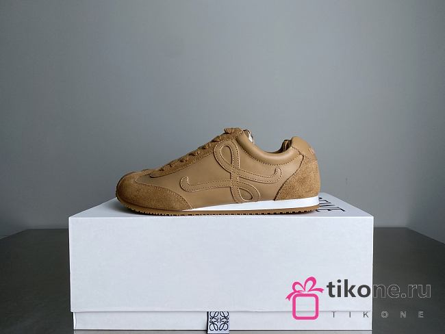 Loewe Ballet Runner 2.0 In Nylon And Calfskin Black Cinnamon - 1