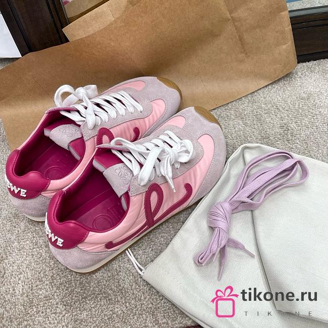 Loewe Ballet Runner 2.0 In Nylon And Calfskin Pink - 1