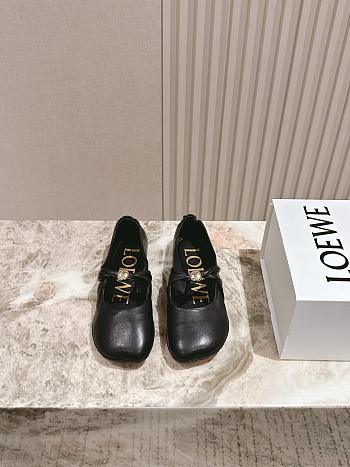 Loewe Pebble Soft Ballerina In Nappa Lambskin Black
