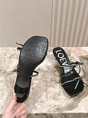 Loewe Petal Sandal In Suede And Rhinestones Black 4.5cm - 6