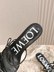 Loewe Petal Sandal In Suede And Rhinestones Black 4.5cm - 2