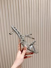 Loewe Petal Sandal In Metallic Calfskin Silver 4.5cm - 4