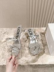 Loewe Petal Sandal In Metallic Calfskin Silver 4.5cm - 3