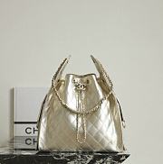 Chanel 25 Medium Handbag Metallic Grained Calfskin & Gold Metal Light Gold - 40x30x15cm - 1