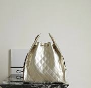 Chanel 25 Medium Handbag Metallic Grained Calfskin & Gold Metal Light Gold - 40x30x15cm - 6