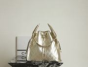 Chanel 25 Medium Handbag Metallic Grained Calfskin & Gold Metal Light Gold - 40x30x15cm - 5