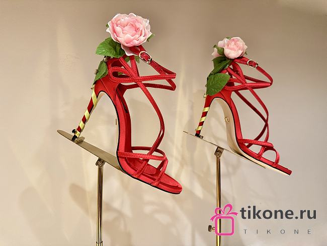 Dolce & Gabbana Jewel Sandals With Embellishments Red 10.5cm - 1