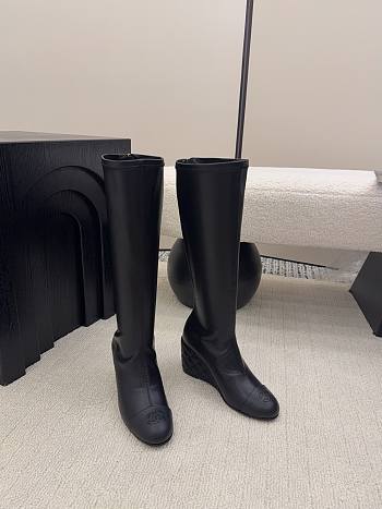 Chanel High Boots Calfskin Black 6.5cm