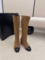 Chanel High Boots Suede & Calfskin Brown Black 6.5cm - 1