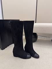 Chanel High Boots Suede & Calfskin Black 6.5cm - 6
