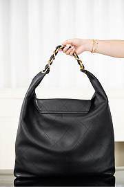 Chanel Maxi Hobo Bag Shiny Calfskin & Gold Tone Metal Black - 53x43x9cm - 5