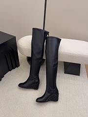 Chanel Thigh Boots Calfskin Black 6.5cm - 3