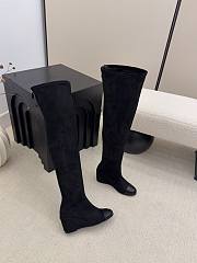 Chanel Thigh Boots Suede & Calfskin Black 6.5cm - 2