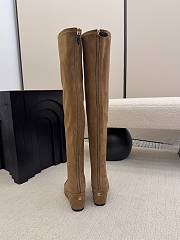 Chanel Thigh Boots Suede & Calfskin Brown Black 6.5cm - 4