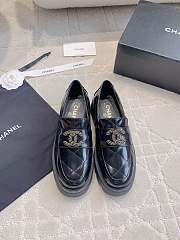 Chanel Moccasins Shiny Lamskin Black 4cm - 1
