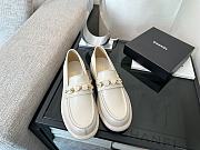 Chanel Moccasins Shiny Lambskin White 2.5cm - 6