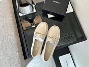 Chanel Moccasins Shiny Lambskin White 2.5cm - 5