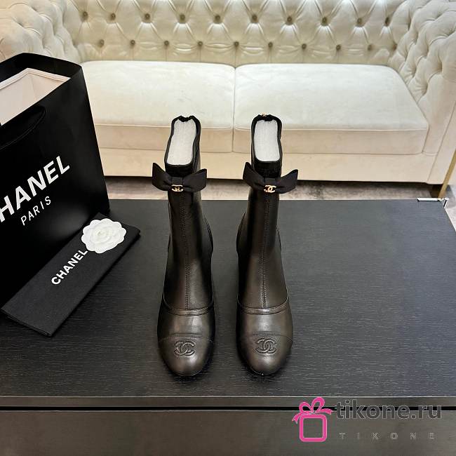 Chanel Short Boots Stretch Lambskin & Lambskin Black 5cm - 1