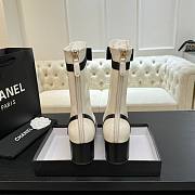 Chanel Short Boots Stretch Lambskin & Lambskin White Black 5cm - 4