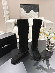 Chanel High Boots Suede Black  - 5
