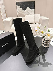 Chanel High Boots Suede Black  - 4
