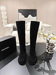 Chanel High Boots Suede Black  - 3