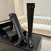 Chanel Thigh Boots Stretch Lambskin & Lambskin Black 5cm - 6
