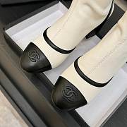 Chanel Thigh Boots Stretch Lambskin & Lambskin White Black 5cm - 4