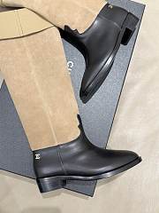 Chanel Thigh Boots Suede Calfskin & Calfskin Beige Black 3.5cm - 6