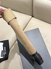 Chanel Thigh Boots Suede Calfskin & Calfskin Beige Black 3.5cm - 4