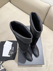 Chanel Thigh Boots Suede Calfskin & Calfskin Black 3.5cm - 6