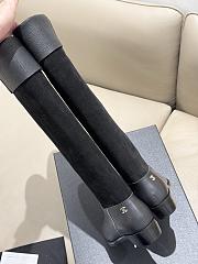 Chanel Thigh Boots Suede Calfskin & Calfskin Black 3.5cm - 4